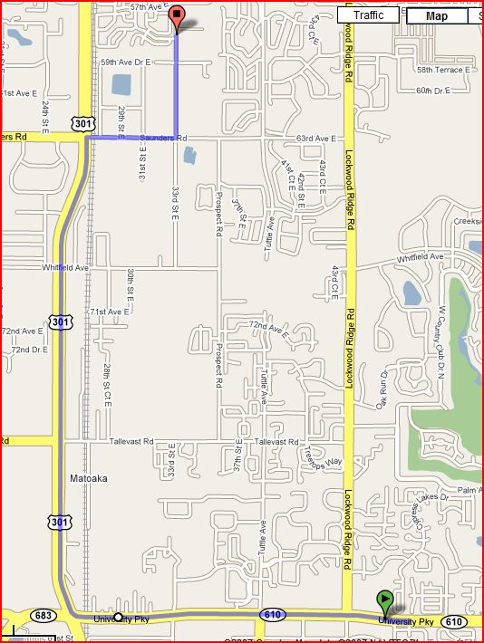 Directions from University Pkwy